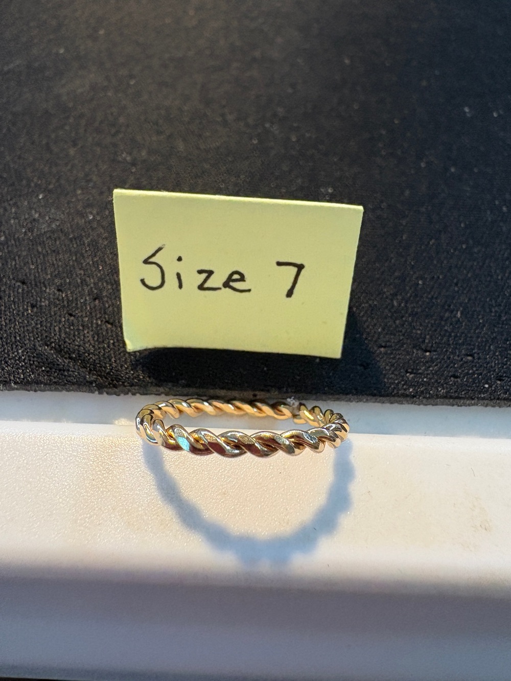 Classic Twisted Rope Stackable Ring - Gold Tone - Size 7